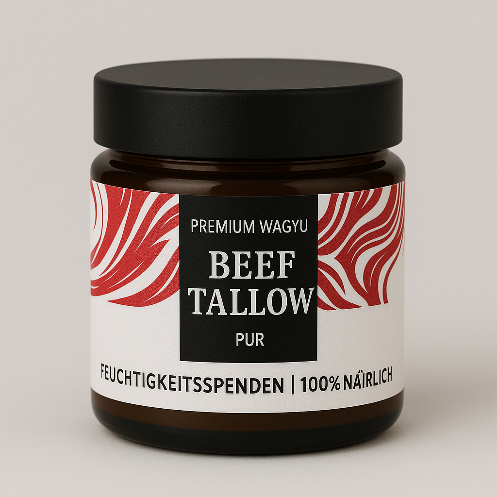 Beef Tallow Hautbalsam Pur in Glasdose – natürliche Hautpflege aus grasgefüttertem Rindertalg
