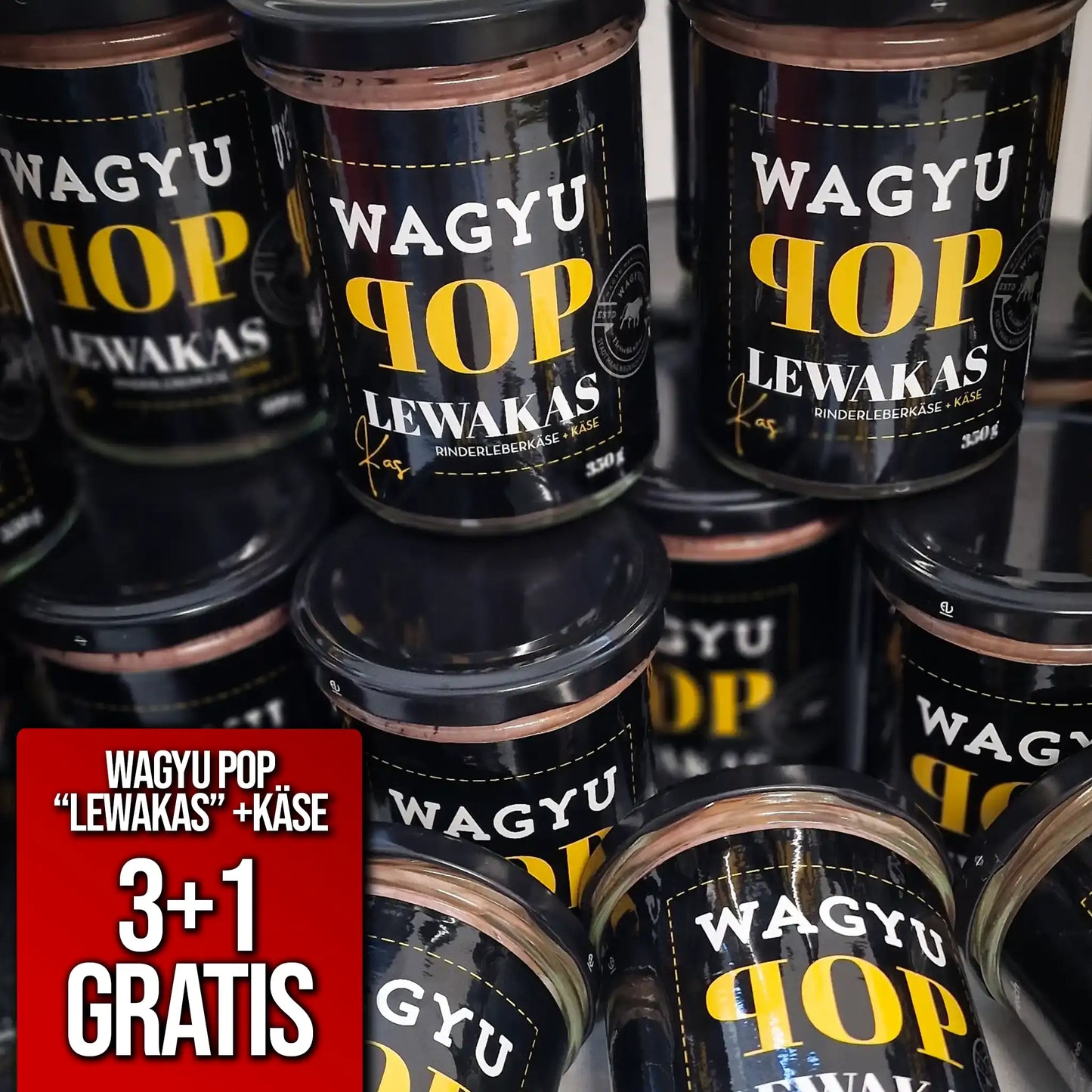Wagyu POP Rinder-Käseleberkäse (100% Rindfleisch) 3+1 Gratis