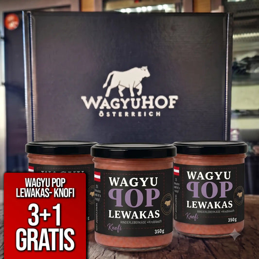 Wagyu POP Rinderleberkäse- Knoblauch (100% Rindfleisch) 3+1 Gratis