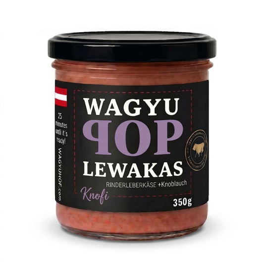 Wagyu POP Rinderleberkäse-Knoblauch (100% Rindfleisch)